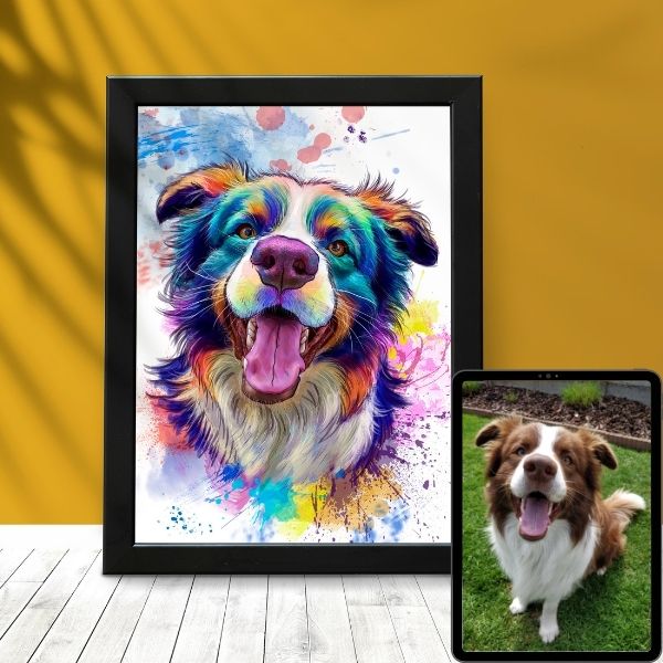Kleurrijke honden tekening