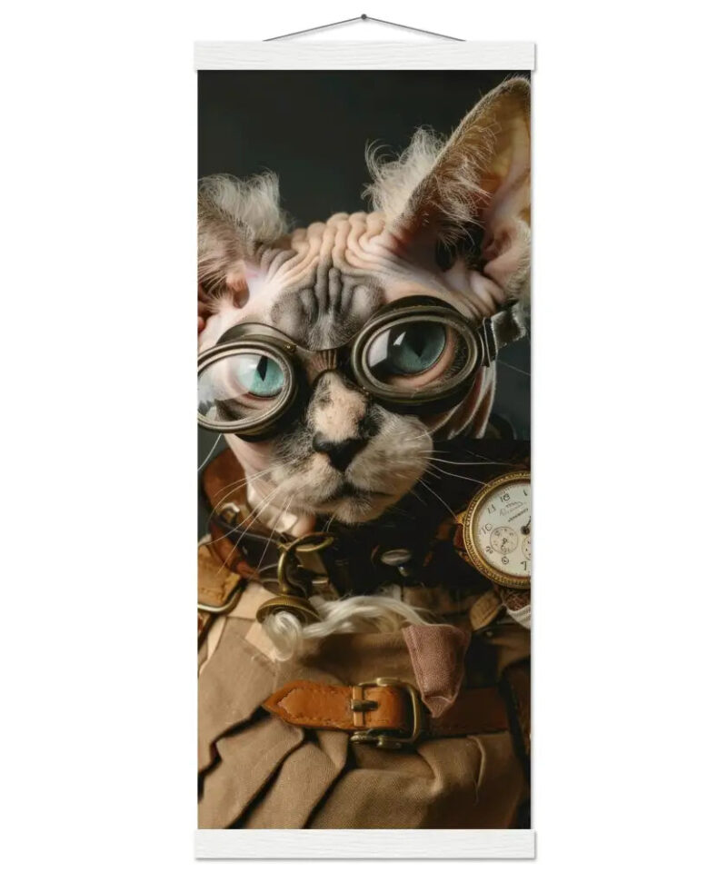 Schoolposter van een vrouwelijke Devon Rex kat