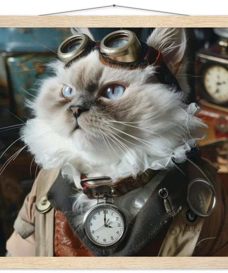 Schoolposter van een mannelijke LaPerm kat