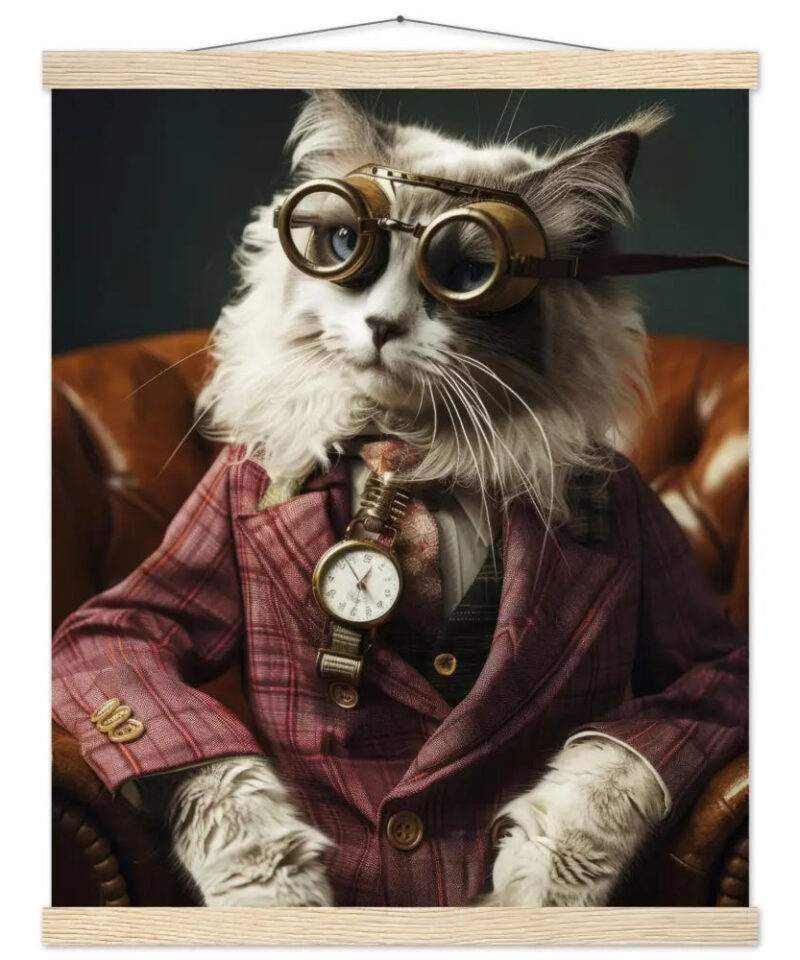 Schoolposter van een mannelijke LaPerm kat