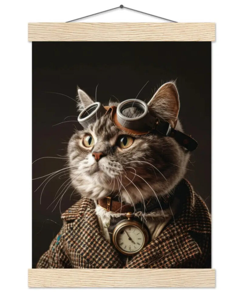 Schoolposter van een mannelijke Amerikaanse draadhaar kat