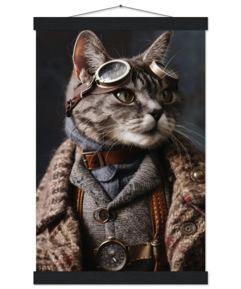 Schoolposter van een mannelijke Egyptische Mau kat