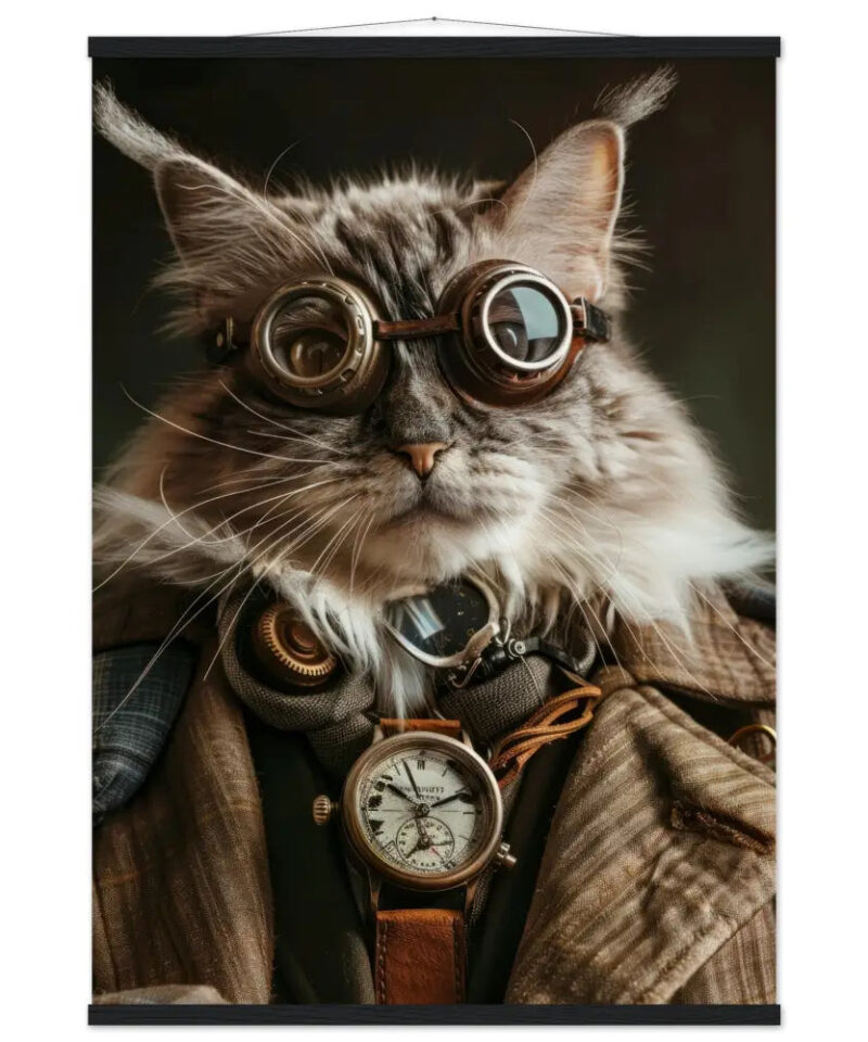 Schoolposter van een mannelijke Oosters Langhaar kat