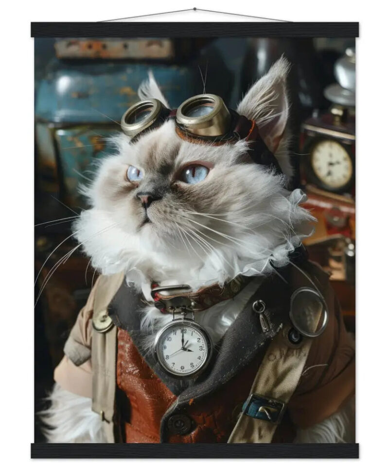 Schoolposter van een mannelijke LaPerm kat