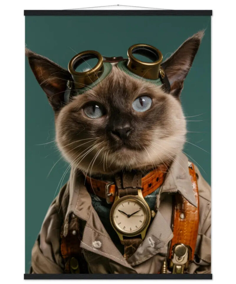 Schoolposter van een mannelijke Birmaanse kat