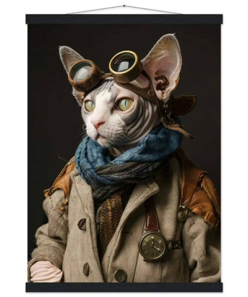 Schoolposter van een mannelijke Cornish Rex kat