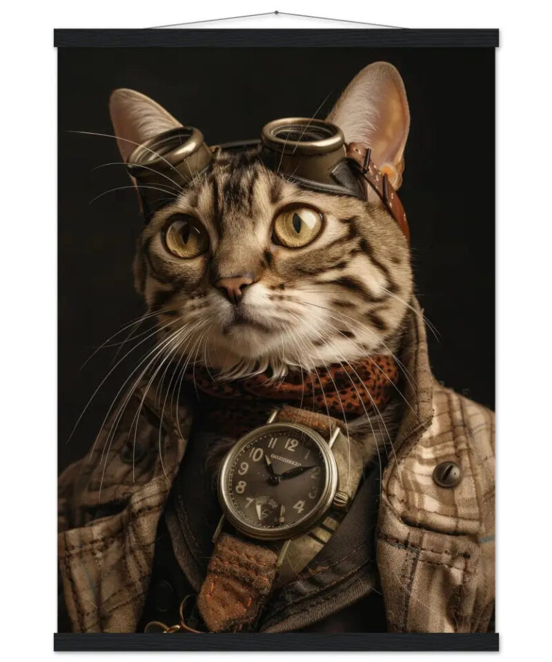 Schoolposter van een mannelijke Savannah kat