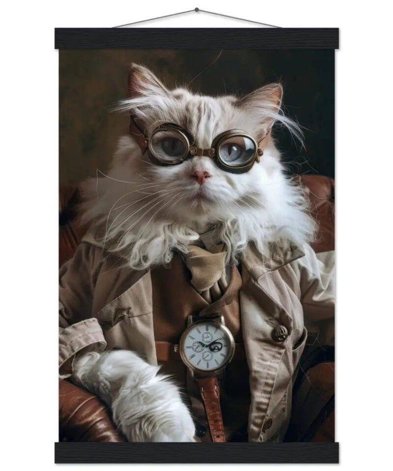 Schoolposter van een mannelijke Turkse Angorakat